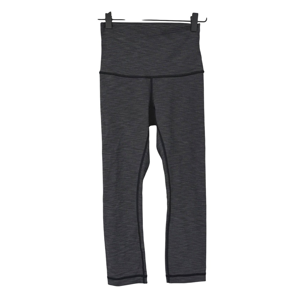 Lululemon High Times Pant Women 4 Grey Heathered Space Dye High Rise Cropped